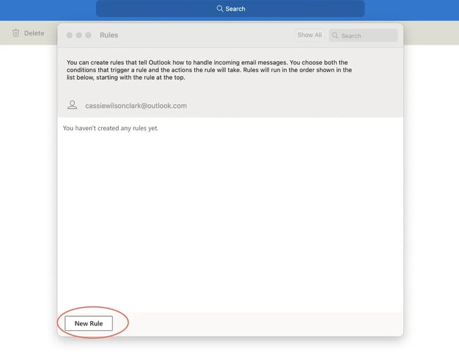 how to whitelist an email in windows 365 desktop choose ‘new rule’